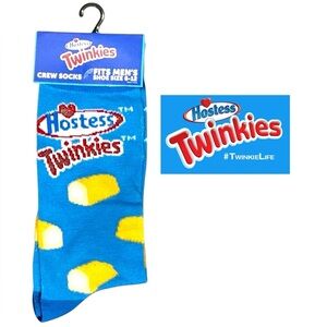 Hostess Twinkie Novelty Crew Socks Blue Unisex Women 7-13 Men 6-12 New NWT
